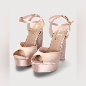 Lulu's Rose Gold Platform Heels NWT